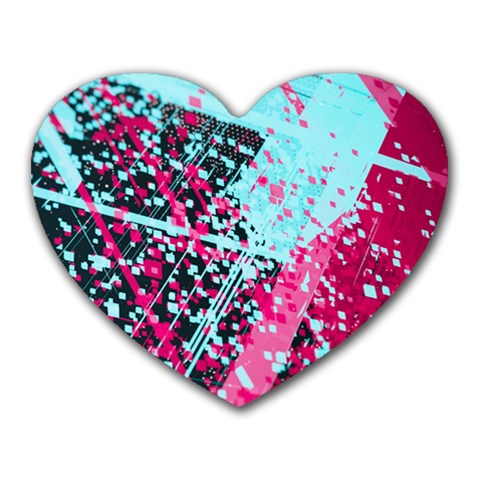 Colorful Splashes Grunge, Abstract Art Heart Mousepad from ArtsNow.com Front