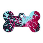 Colorful Splashes Grunge, Abstract Art Dog Tag Bone (One Side)