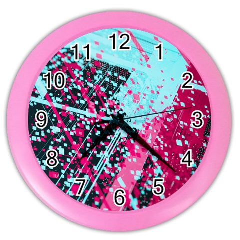 Colorful Splashes Grunge, Abstract Art Color Wall Clock from ArtsNow.com Front