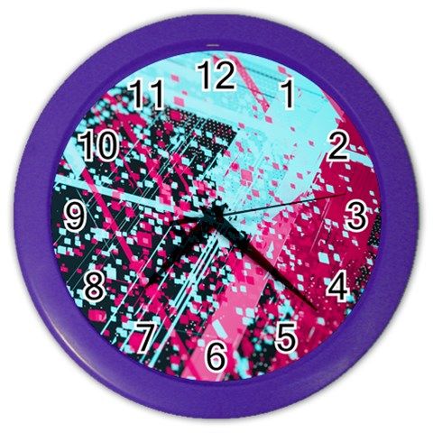 Colorful Splashes Grunge, Abstract Art Color Wall Clock from ArtsNow.com Front