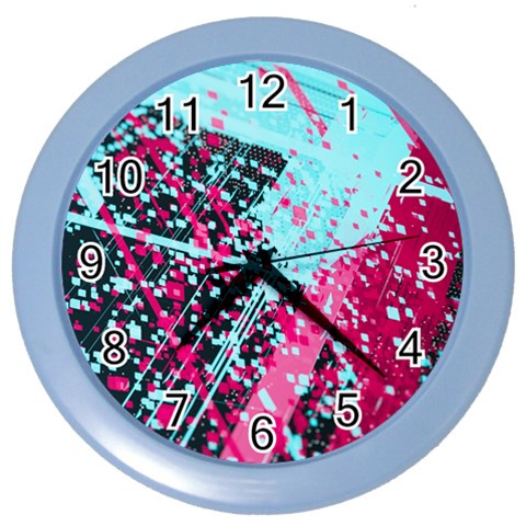 Colorful Splashes Grunge, Abstract Art Color Wall Clock from ArtsNow.com Front