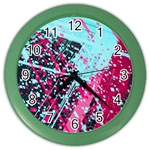 Colorful Splashes Grunge, Abstract Art Color Wall Clock