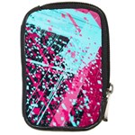 Colorful Splashes Grunge, Abstract Art Compact Camera Leather Case