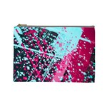 Colorful Splashes Grunge, Abstract Art Cosmetic Bag (Large)