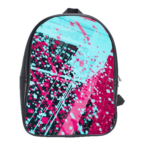 Colorful Splashes Grunge, Abstract Art School Bag (Large) from ArtsNow.com Front