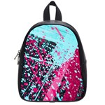 Colorful Splashes Grunge, Abstract Art School Bag (Small)