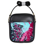 Colorful Splashes Grunge, Abstract Art Girls Sling Bag