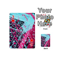 Colorful Splashes Grunge, Abstract Art Playing Cards 54 Designs (Mini) from ArtsNow.com Front - Heart3