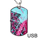 Colorful Splashes Grunge, Abstract Art Dog Tag USB Flash (One Side)