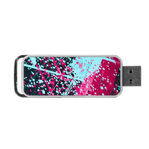 Colorful Splashes Grunge, Abstract Art Portable USB Flash (One Side) from ArtsNow.com Front