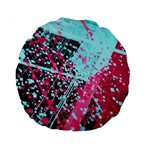 Colorful Splashes Grunge, Abstract Art Standard 15  Premium Round Cushions