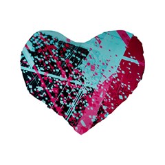 Colorful Splashes Grunge, Abstract Art Standard 16  Premium Heart Shape Cushions from ArtsNow.com Back