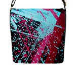 Colorful Splashes Grunge, Abstract Art Flap Closure Messenger Bag (L)