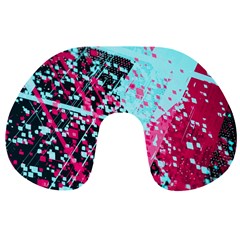 Colorful Splashes Grunge, Abstract Art Travel Neck Pillow from ArtsNow.com Back