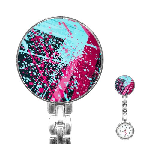 Colorful Splashes Grunge, Abstract Art Stainless Steel Nurses Watch from ArtsNow.com Front