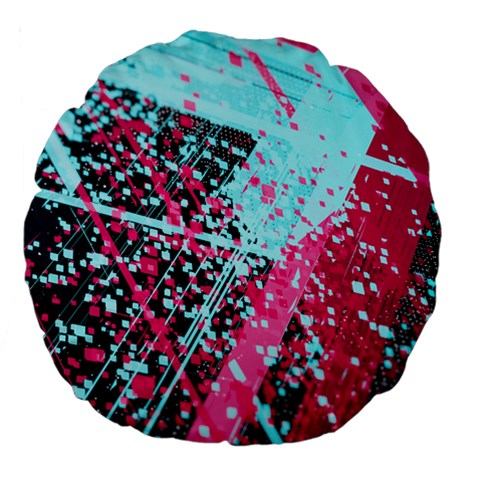 Colorful Splashes Grunge, Abstract Art Large 18  Premium Flano Round Cushions from ArtsNow.com Front