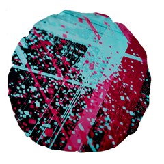 Colorful Splashes Grunge, Abstract Art Large 18  Premium Flano Round Cushions from ArtsNow.com Back