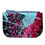 Colorful Splashes Grunge, Abstract Art Large Coin Purse