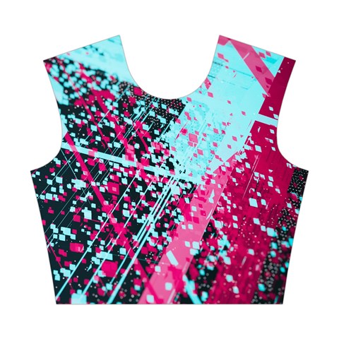 Colorful Splashes Grunge, Abstract Art Cotton Crop Top from ArtsNow.com Front