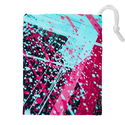 Colorful Splashes Grunge, Abstract Art Drawstring Pouch (5XL) from ArtsNow.com Front