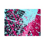 Colorful Splashes Grunge, Abstract Art Premium Plush Fleece Blanket (Mini)