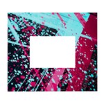 Colorful Splashes Grunge, Abstract Art White Wall Photo Frame 5  x 7 