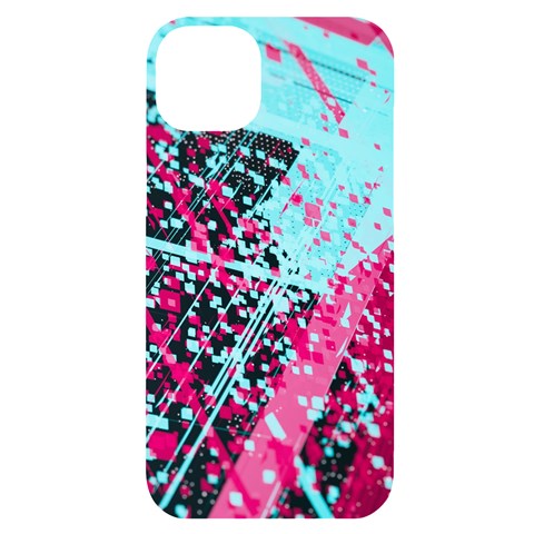 Colorful Splashes Grunge, Abstract Art iPhone 14 Plus Black UV Print Case from ArtsNow.com Front