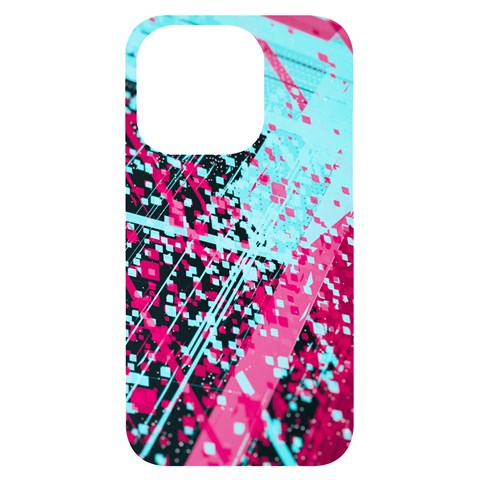 Colorful Splashes Grunge, Abstract Art iPhone 14 Pro Black UV Print Case from ArtsNow.com Front