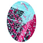 Colorful Splashes Grunge, Abstract Art UV Print Acrylic Ornament Oval