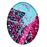 Colorful Splashes Grunge, Abstract Art Oval Glass Fridge Magnet (4 pack)