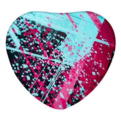 Colorful Splashes Grunge, Abstract Art Heart Glass Fridge Magnet (4 pack) from ArtsNow.com Front