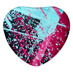 Colorful Splashes Grunge, Abstract Art Heart Glass Fridge Magnet (4 pack)