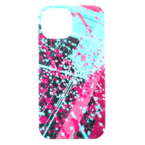 Colorful Splashes Grunge, Abstract Art iPhone 15 Black UV Print PC Hardshell Case from ArtsNow.com Front