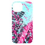 Colorful Splashes Grunge, Abstract Art iPhone 15 Black UV Print PC Hardshell Case