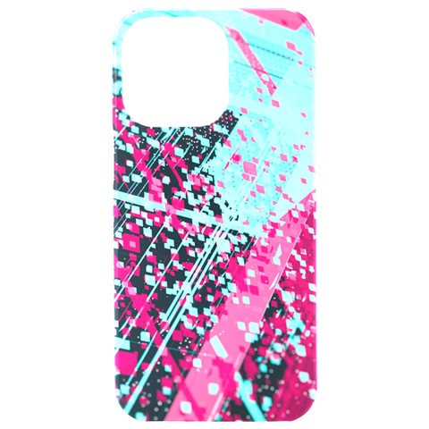 Colorful Splashes Grunge, Abstract Art iPhone 15 Pro Max Black UV Print PC Hardshell Case from ArtsNow.com Front