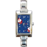 Feliz Natal, Santa, Merry Christmas Rectangle Italian Charm Watch