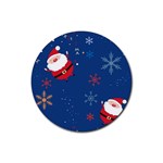 Feliz Natal, Santa, Merry Christmas Rubber Coaster (Round)