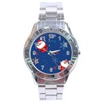 Feliz Natal, Santa, Merry Christmas Stainless Steel Analogue Watch