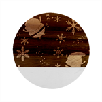 Feliz Natal, Santa, Merry Christmas Marble Wood Coaster (Round)