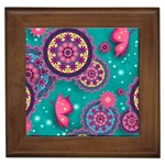 Floral Pattern, Abstract, Colorful, Flow Framed Tile