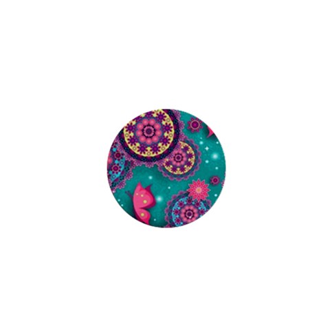 Floral Pattern, Abstract, Colorful, Flow 1  Mini Buttons from ArtsNow.com Front