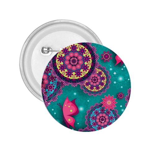 Floral Pattern, Abstract, Colorful, Flow 2.25  Buttons from ArtsNow.com Front