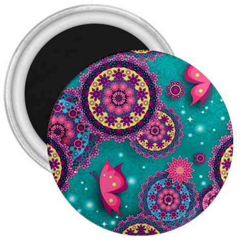 Floral Pattern, Abstract, Colorful, Flow 3  Magnets from ArtsNow.com Front