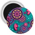 Floral Pattern, Abstract, Colorful, Flow 3  Magnets