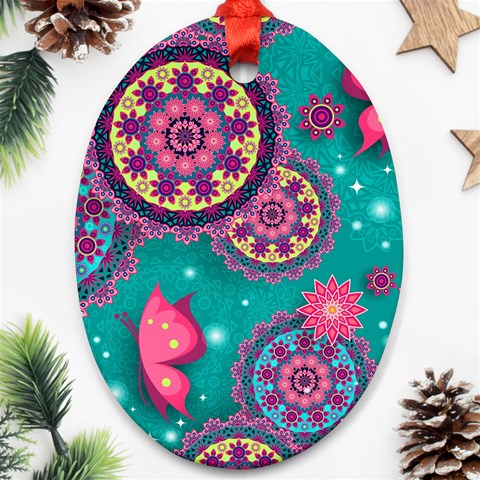 Floral Pattern, Abstract, Colorful, Flow Ornament (Oval) from ArtsNow.com Front