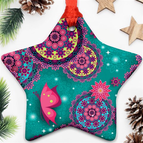 Floral Pattern, Abstract, Colorful, Flow Ornament (Star) from ArtsNow.com Front