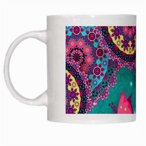 Floral Pattern, Abstract, Colorful, Flow White Mug from ArtsNow.com Left