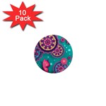 Floral Pattern, Abstract, Colorful, Flow 1  Mini Magnet (10 pack) 