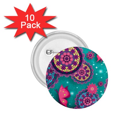 Floral Pattern, Abstract, Colorful, Flow 1.75  Buttons (10 pack) from ArtsNow.com Front