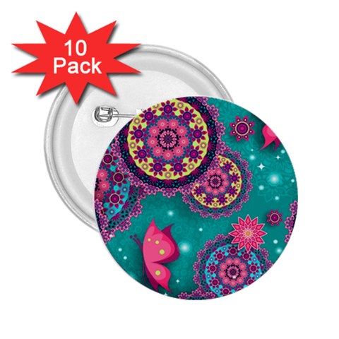 Floral Pattern, Abstract, Colorful, Flow 2.25  Buttons (10 pack)  from ArtsNow.com Front